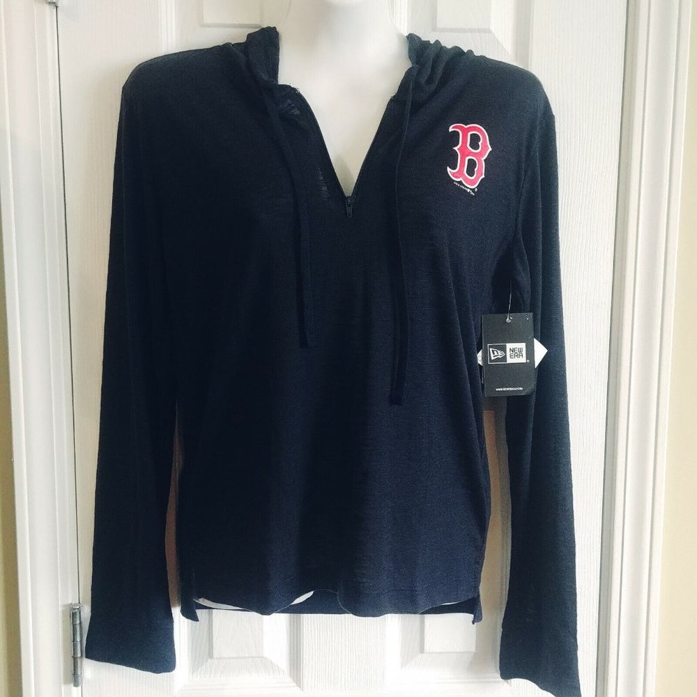 Boston Red Sox MLB New Era Women's Blue 1/4-Zip Hoodie NWT Small or Medium